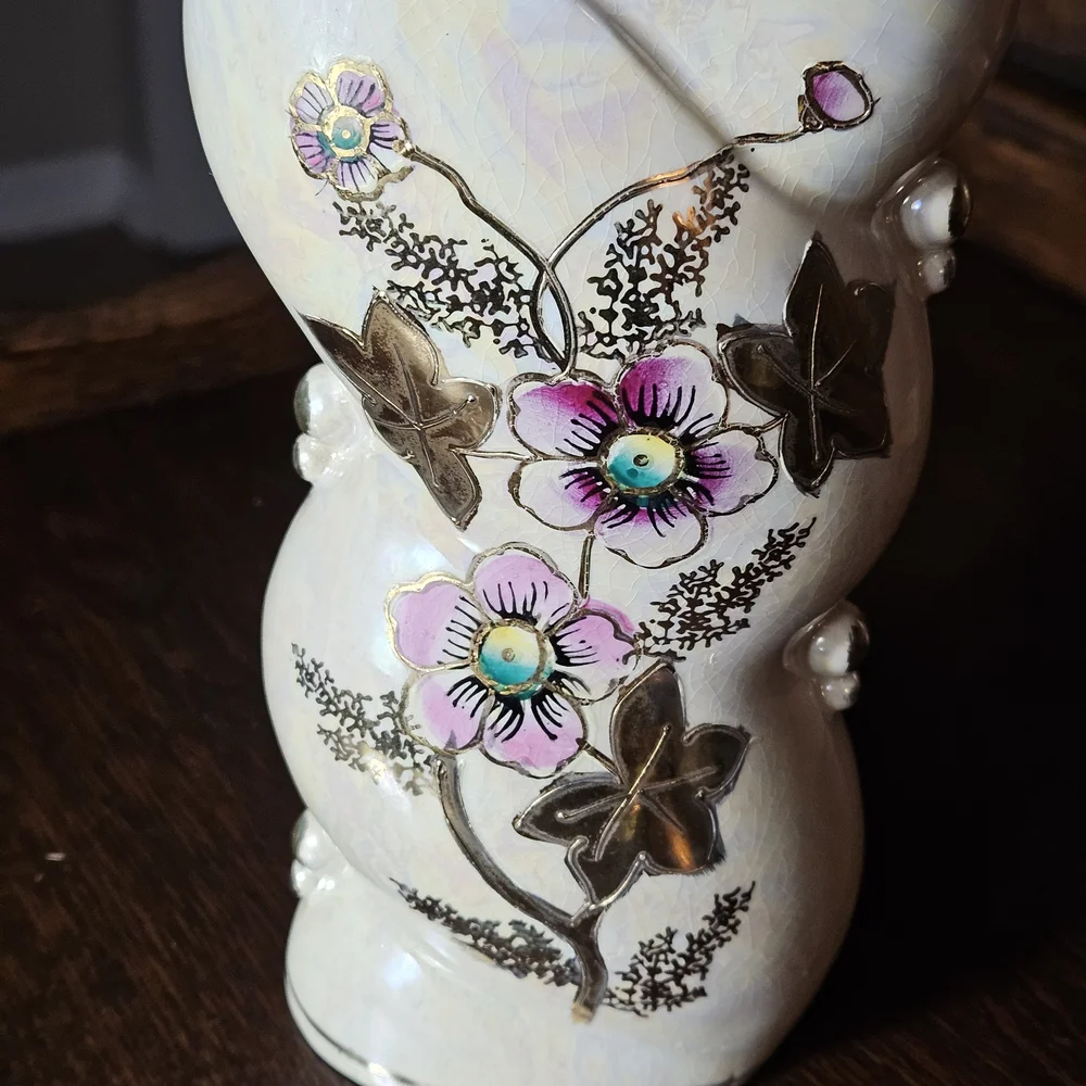 Elegant Floral Cream Vase